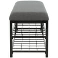 thumbnail image 4 of SAFAVIEH Milligan Open Shelf Bench with Cushion, Grey/Black, 4 of 9