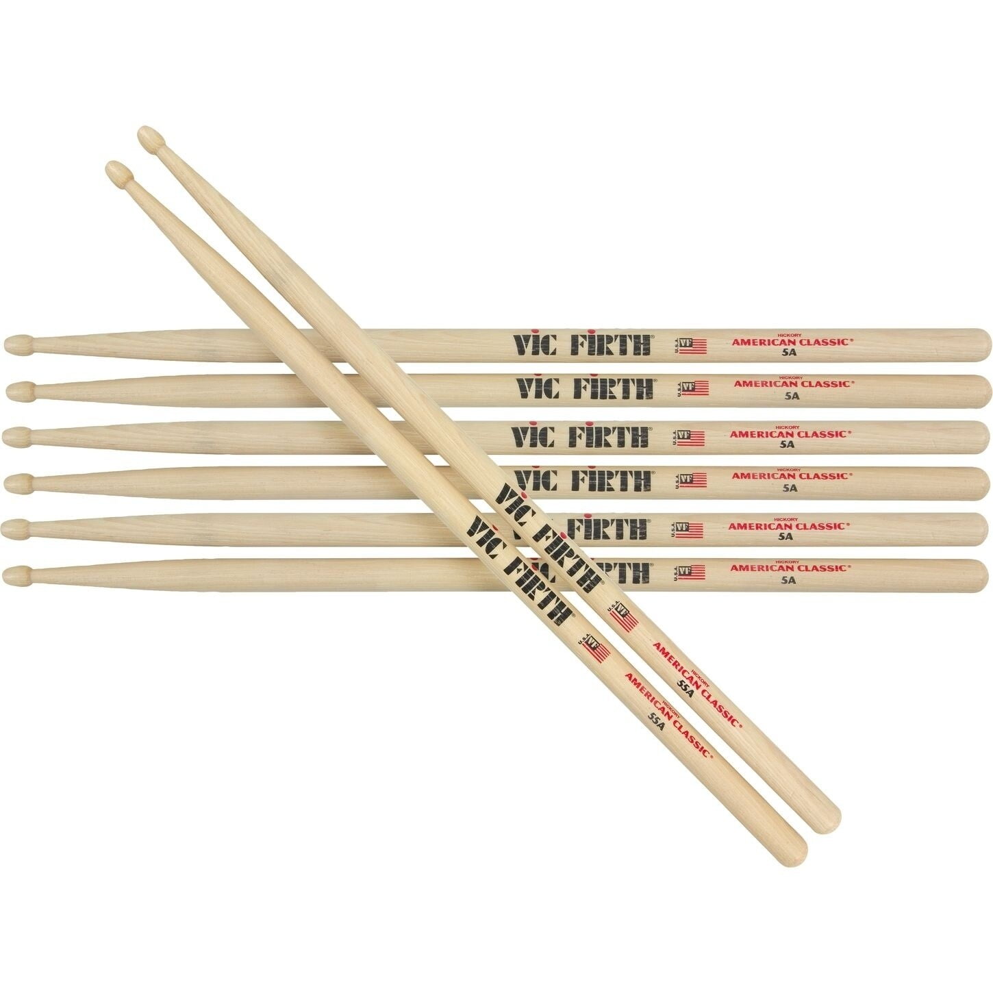 Vic Firth American Classic Hickory 5A Value Pack VFP5A3-5A « Drumsticks