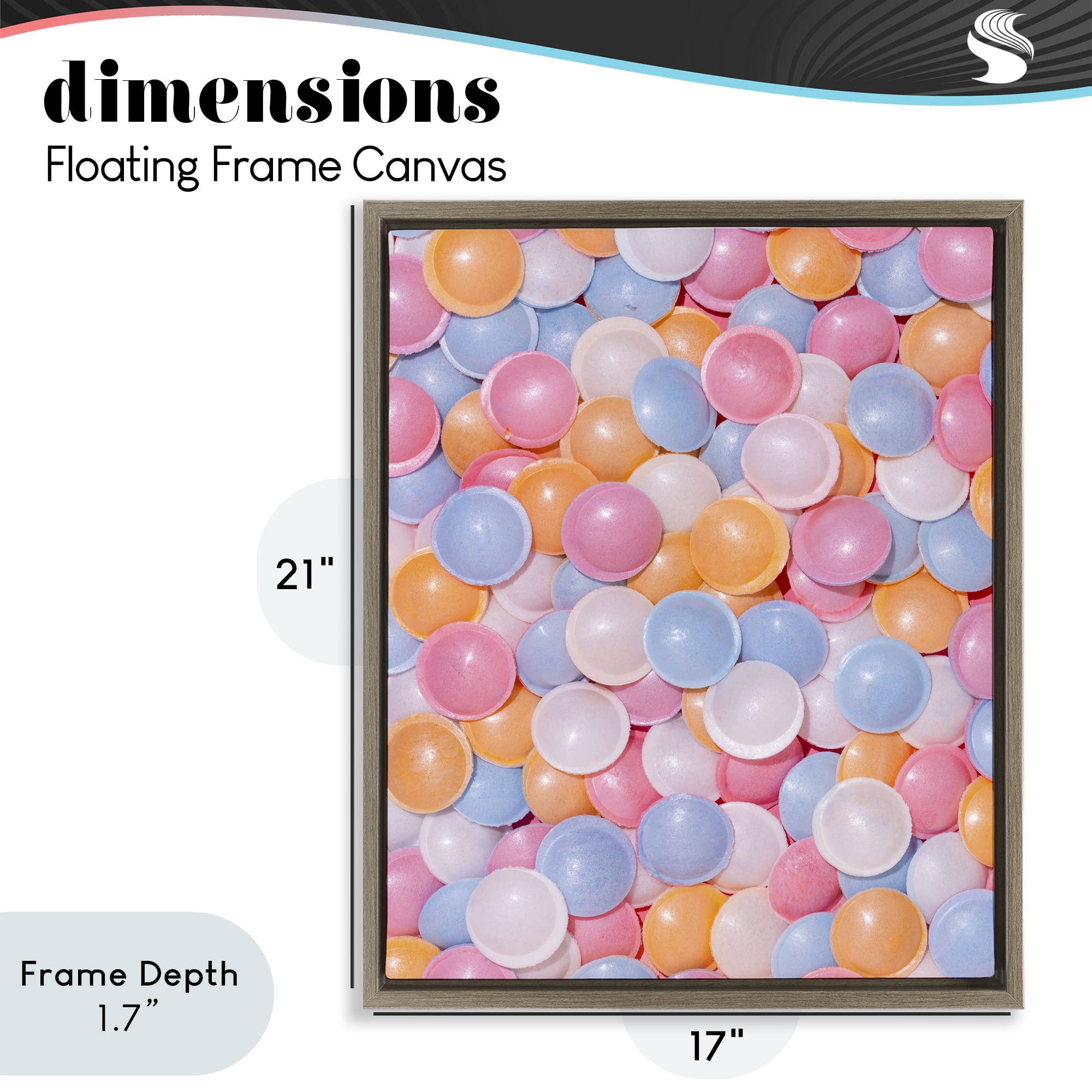 Stupell Industries Retro Pastel Candies Brown Framed Floater Canvas Wall Art, design by LISH Creative