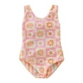 thumbnail image 1 of Hiiyo Girls One-Piece Swimsuit Flower Print Bathing Suit Quick Drying Swimwear, Sizes 3M-3T, 1 of 7
