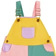 thumbnail image 7 of LJEFF Kids Color Block Overalls Shorts, Summer Breathable Casual Adjustable Straps Summer Toddler Jumpsuit Pink Size 4 T, 7 of 7