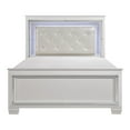 thumbnail image 2 of Noah Contemporary Full Bed, LED Backlit Crystal Tufted Headboard, White, 2 of 5