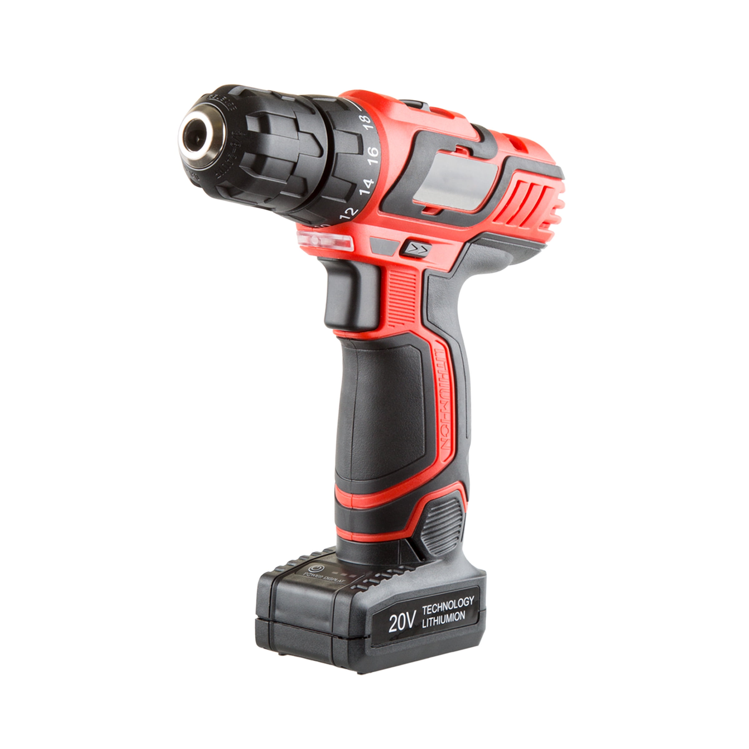 Stalwart 65PC Cordless Drill Set with Bits, Red
