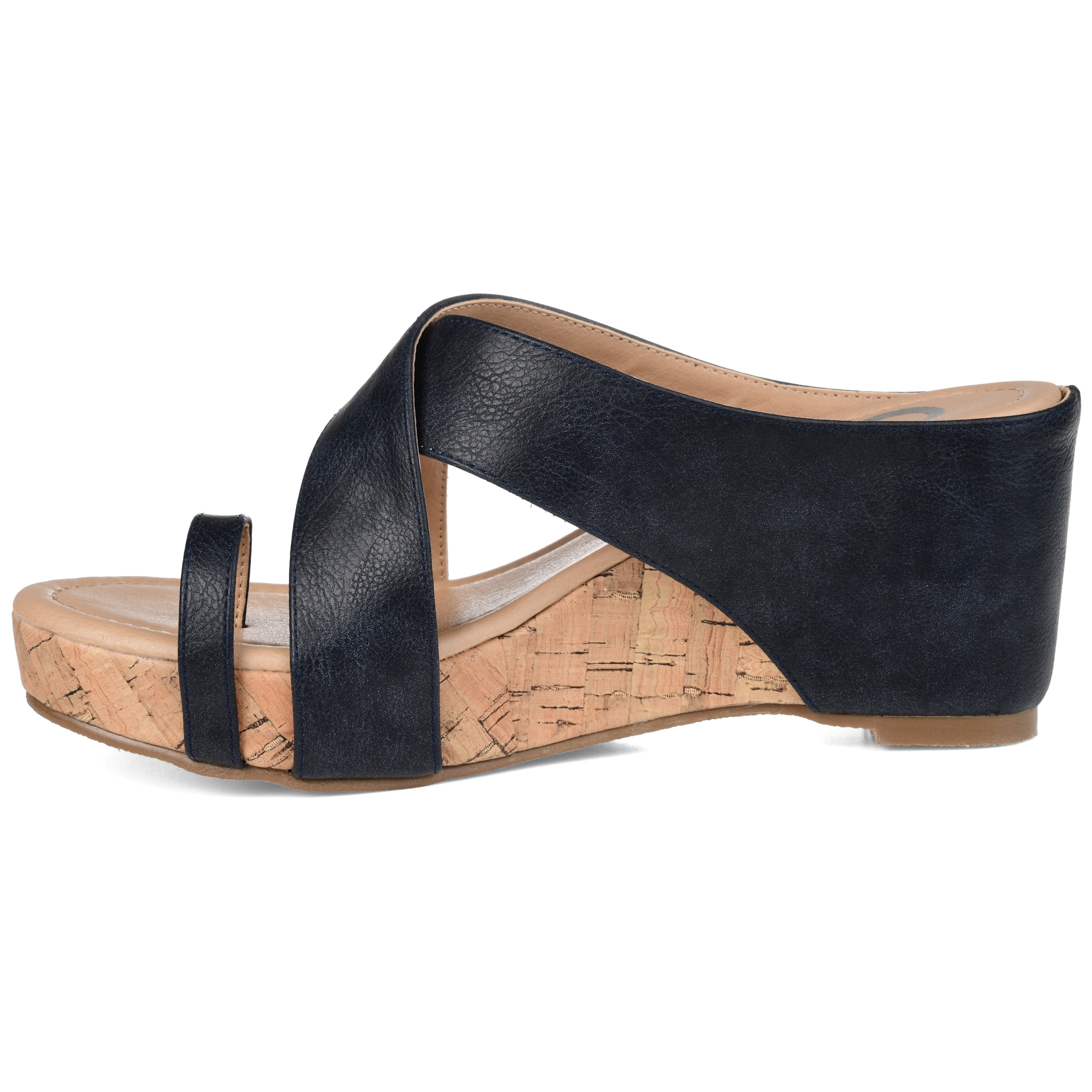 Journee Womens Rayna Wedge Heel Slip On Sandals