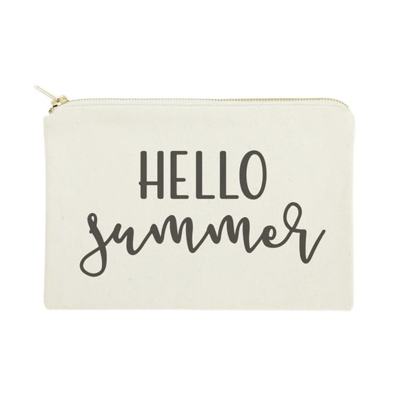 Hello Summer Cotton Canvas Cosmetic Bag