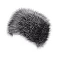 thumbnail image 2 of Gorro de Piel Sintética de Invierno Unisex Grueso para Esquí Negro Gris Oscuro, 2 of 8