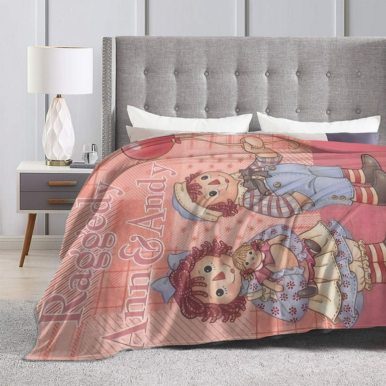Raggedy Ann & Andy All-Season Flannel Blanket - Soft Thick Flannel