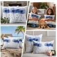 thumbnail image 5 of Blue Dandelion Outdoor Waterproof Pillow Covers, Pastoral Spring Botanical Blue Flowers Decorative Rectangle Throw Pillowcase Sofa Cushion Sham for Patio/Couch/Chair, 20"x12" 2 Pack, 5 of 8