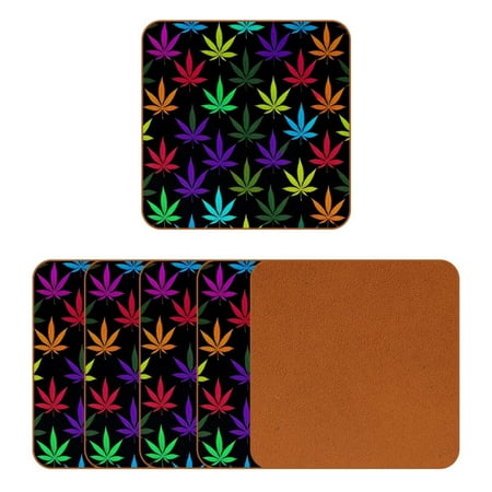 

YZUOUZY Home Decor Coffee Table Decor 6 Pieces Square Coasters for Coffee Table Meadow Flowers Butterflies