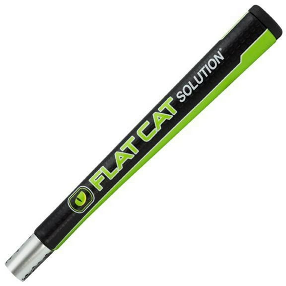 Flat Cat Pistol Solution Weighted Putter Grip – Black/Lime, 99g, Flat 1 TRU Alignment Design