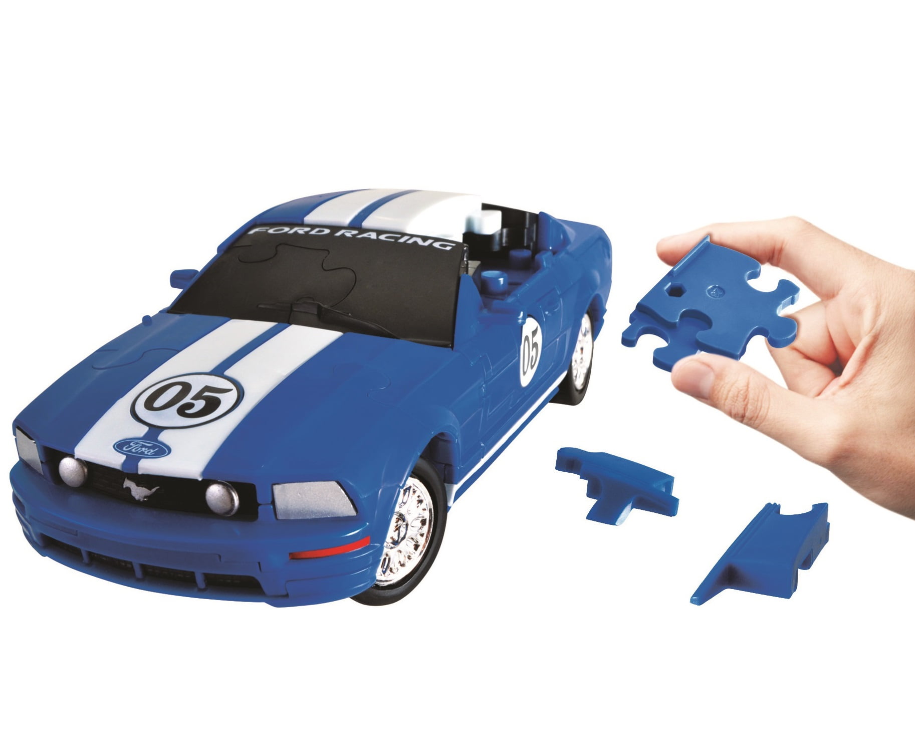Ford Mustang FR500C- Blue 3D Jigsaw Puzzle Car Kit - Walmart.com
