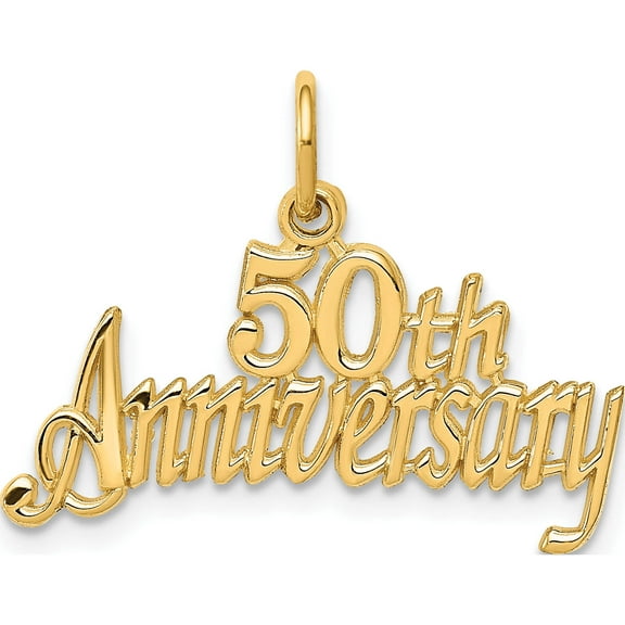 14K Yellow Gold 50Th Anniversary Charm (17 X 23) Made In United States c288