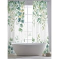 thumbnail image 4 of Sage Green Eucalyptus Leaves Sheer Curtains 2 Panels Set Spring Watercolor Botanical Sheer Window Curtains Light Filtering Rod Pocket Voile Drapes for Bedroom Living Room 52"X108", 4 of 8
