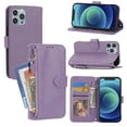 thumbnail image 4 of Dteck Wallet Case for iPhone 13 Pro, Zipper Pouch Card Holder Case with Crossbody Strap PU Leather Magnetic Kickstand Handbag Protective Case Cover for iPhone 13 Pro, Purple, 4 of 10