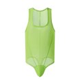 thumbnail image 5 of Mesh See Through Jumpsuit for Daily Party Wear Lightweight Breathable Bodysuit with Strapless and Sleek Finish, Green, M, 5 of 6