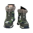 thumbnail image 2 of Boys Girls Winter Snow Boots Waterproof Non Slip Plush Lined Hiking Ankle Booties for Little Big Kids, 2 of 8