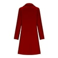thumbnail image 3 of RQYYD Womens Elegant Double Breasted Coat Long Sleeve Mid Winter Overcoat Work Office Pea Coats, 3 of 6