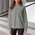 thumbnail image 3 of JINMGG Fall Winter Long Tops for Women, Womens Plus Size Clearance Women Casual Loose Turtleneck Long Sleeve Pullover Blouse Sweatshirt Tops, 3 of 7