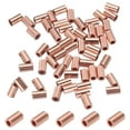 thumbnail image 1 of Unique Bargains 3/64"/ 1.2mm Wire Rope Stop Sleeve, Copper Crimping Loop Sleeve End, Gold Tone 50 Pack, 1 of 6