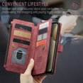 thumbnail image 3 of JTCASES for Samsung Galaxy A22 Wallet Case with Zipper Purse Card Holders Flip Stand Wrist Strap Magnetic Closure PU Leather Anti-scratch Support Wireless Charging Drop Resistant BUsiness Shell, Red, 3 of 10