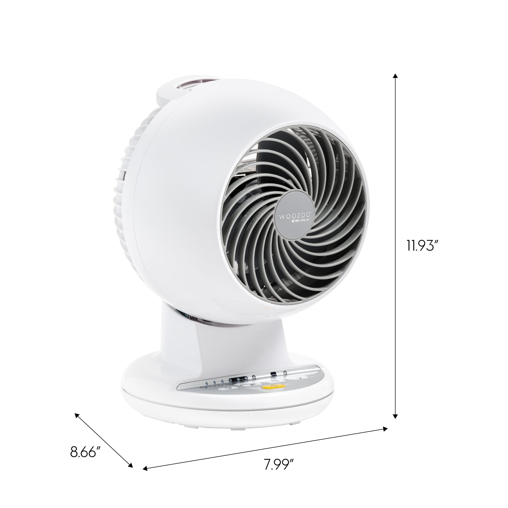 IRIS WOOZOO 360° Oscillating Fan with Remote & Timer, 5 Speed Settings, White