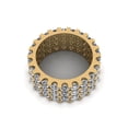 thumbnail image 3 of Natural 6.60Ct Round Cut Brilliant Diamond 3Row Women's Anniversary Wedding Eternity Band Ring Solid 14k Yellow Gold G-H I1, 3 of 3
