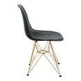 thumbnail image 5 of LeisureMod 5-Piece Dining Set 35" Round Table with MDF Tabletop and White Iron Base 4 ABS Plastic Side Chair with Gold Legs for Modern Home, Kitchen Bristol Collection in Transparent Black, 5 of 11