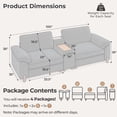 thumbnail image 2 of Modular Sectional Sofa with Removable Washable Covers, Oversized Deep Seat 2 Seater Loveseats with Console, Chenille in Navy Blue, 2 of 9