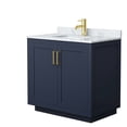 thumbnail image 2 of Wyndham Collection Miranda 36" Carrara&Wood Single Bathroom Vanity in White/Gold, 2 of 7