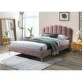 thumbnail image 4 of Omax Decor Bella Modern Fabric Upholstered Queen Platform Bed in Ash Rose Pink, 4 of 6