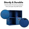 thumbnail image 2 of BirdRock Home Navy Linen Cube Organizer Shelf with 4 Storage Bins – Strong Durable Foldable Shelf – Kid Toy Clothes Towels Cubby – Collapsible Bedroom Fabric Shelves and Cubes, 2 of 6