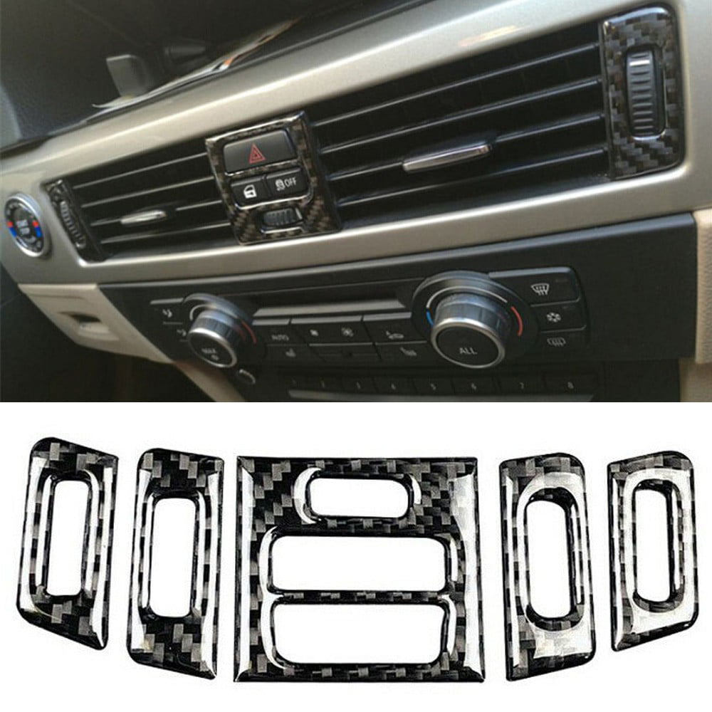 Car Carbon Fiber Air Conditionin CD Panel Cover Trim For BMW 3series E90 E92 E93 