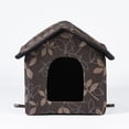 thumbnail image 4 of XNSHUN Katzenhaus Für Draußen Winterfest, Faltbare Wasserdicht Wetterfester Katzenhöhle Haustierhaus, Weich Warm Haustierhaus Outdoor Hundehöhle Mit Abnehmbarem Kissen Für Kleine Hund Katze, 4 of 5