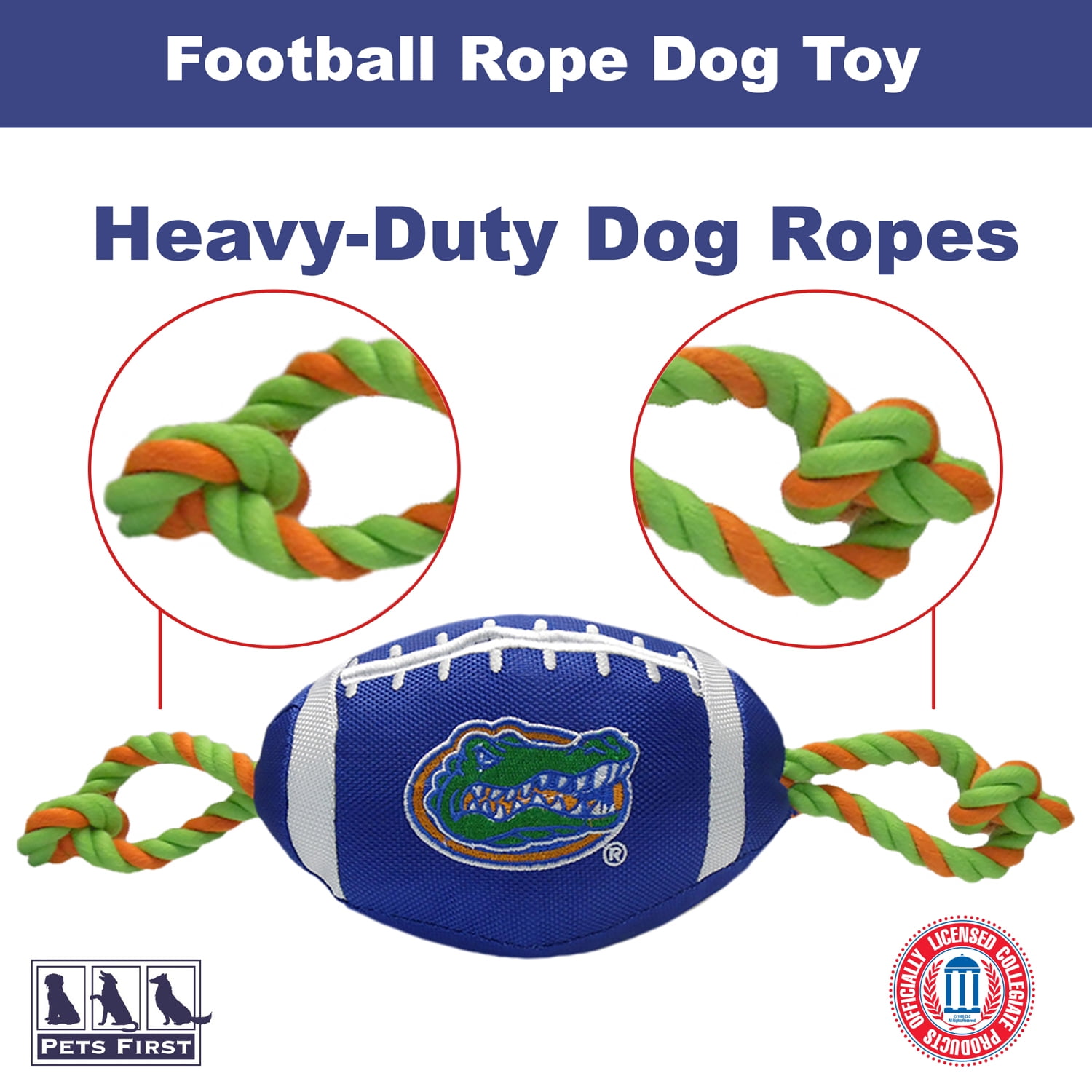 Pets First Collegiate Florida Gators Nylon Football-Licensed