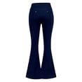 thumbnail image 6 of Women's Dark Wash High Waisted Flared Denim Jeans Retro Wide Leg, 6 of 9