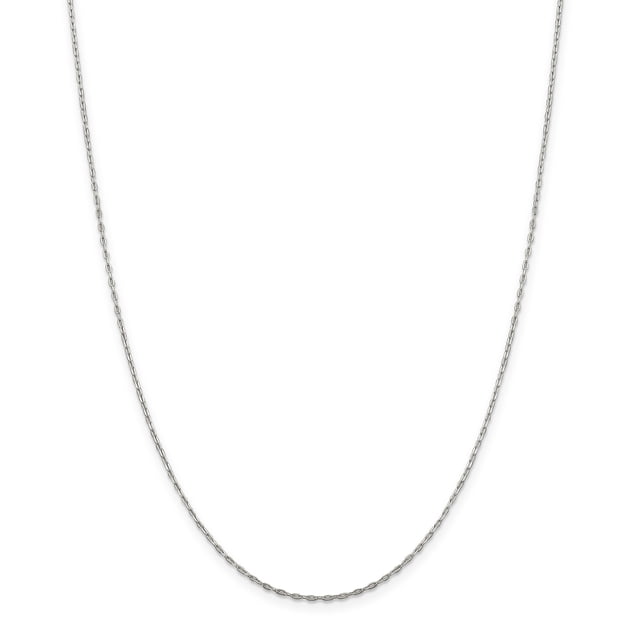 925 Sterling Silver 1.4mm Beveled Oval Cable Chain 24 Inch