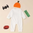 thumbnail image 4 of Tfken Halloween Nightwear Pajamas Sets Boys Homewear Party Festival Pumpkin Print Lightweight Pajamas Onesie With Hats Set Sleepwear Kids Comfy Loungewear Outfit Size 0-3 Months White, 4 of 8