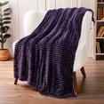 thumbnail image 3 of PAVILIA Soft Fleece Sherpa Throw Blanket for Sofa Couch Bed, Purple, 50x60, 3 of 7