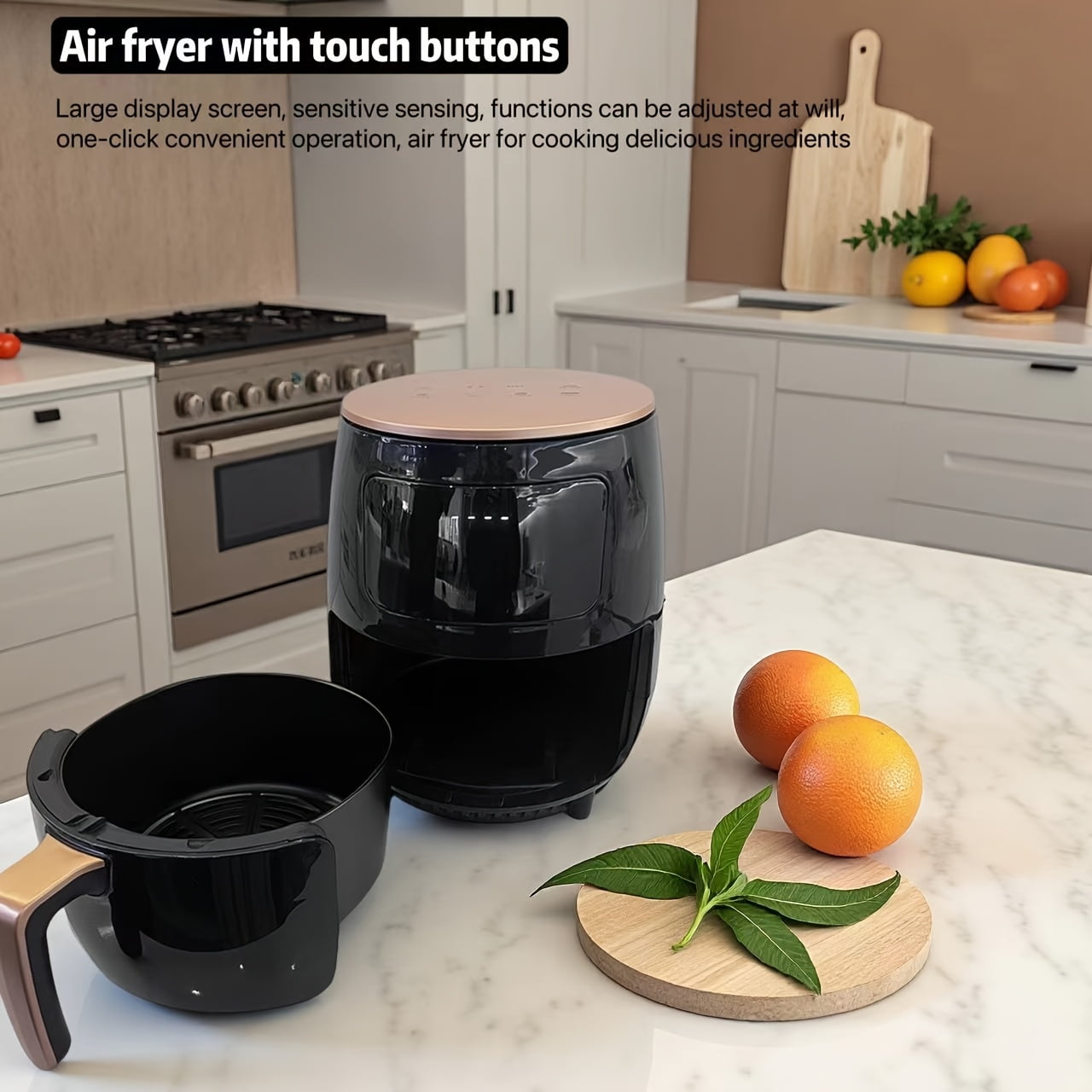 Air Fryer, Large Capacity 4.5L Hot Air Circulation Fryer with Touchscreen, Even Heating for Baking Roasting Frying, Compatible for Family, Suitable for Parties, Plug-in