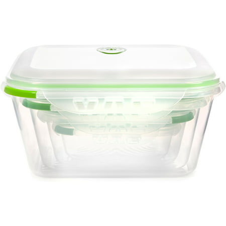 Ozeri INSTAVAC 8-Piece Green Earth Food Storage Container Nesting Set with Vacuum Seal and Locking