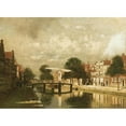 thumbnail image 2 of Johannes Christiaan Karel Klinkenberg 18x14 Black Ornate Wood Framed Double Matted Museum Art Print Titled - A&nbsp;View of a Dutch Town, 2 of 5