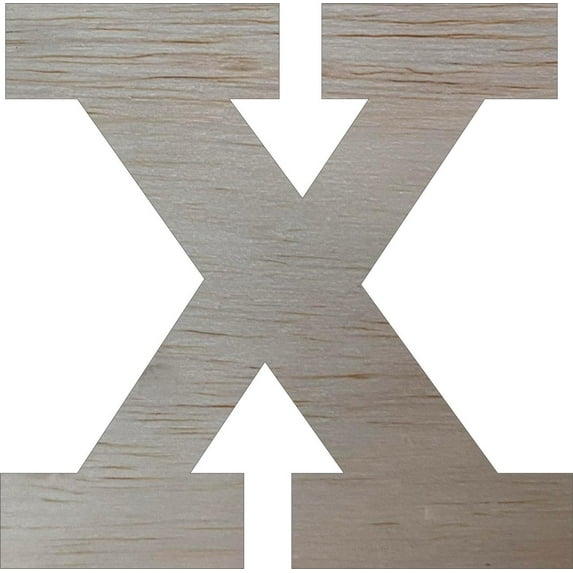 Wooden Block Letters, Unfinished 16'' Rockwell X, Craft