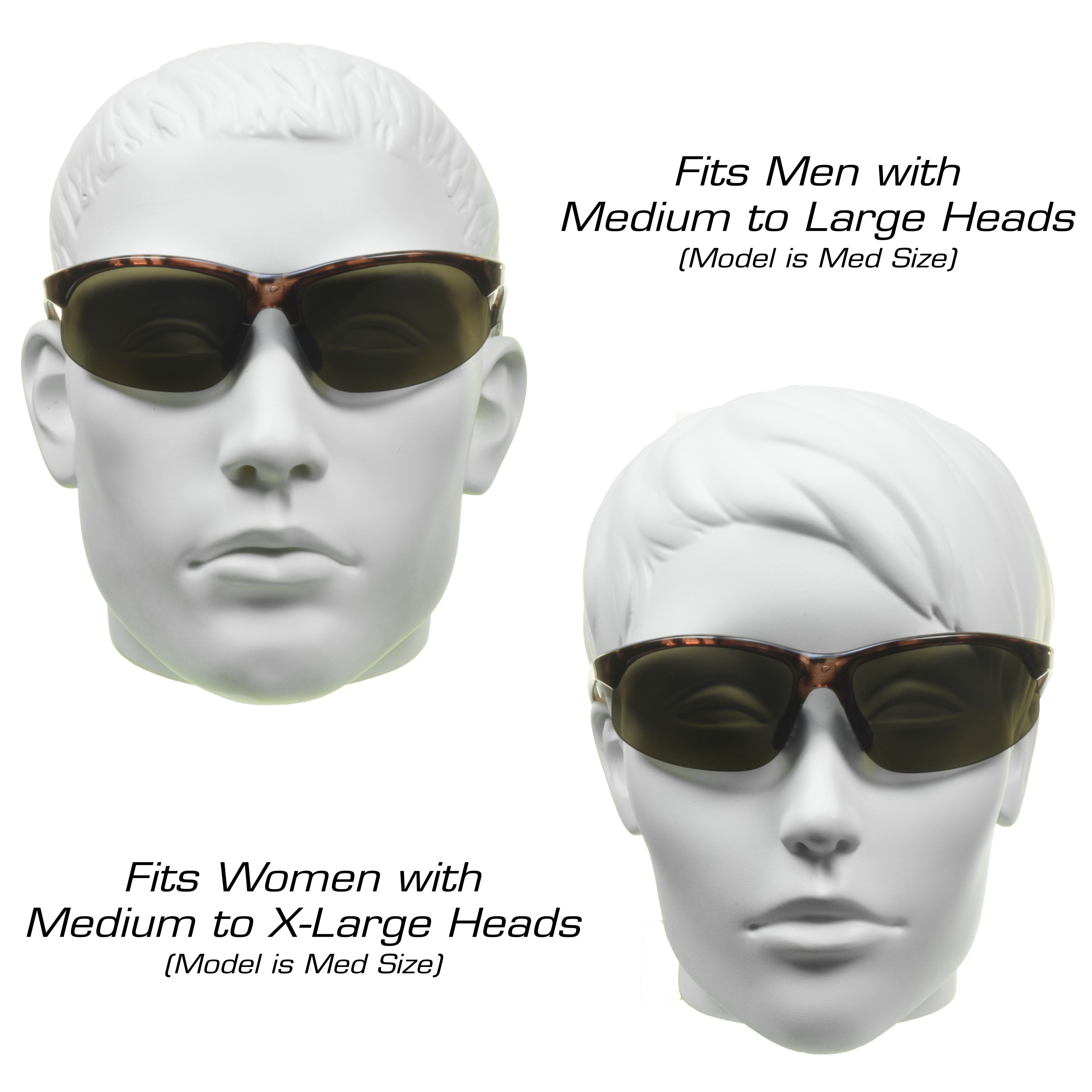 proSPORT Bifocal Reader Sunglasses 1.50 Dark Brown Lens Sport Wrap Polycarbonate Lens Golf Cycling Driving Running Tennis Motorcycle Men Women