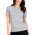 thumbnail image 3 of Lucky Brand Women's 3-Pack Crew Neck Tee Lightweight Ribbed Cotton Blend T-Shirt-Black / S, 3 of 7