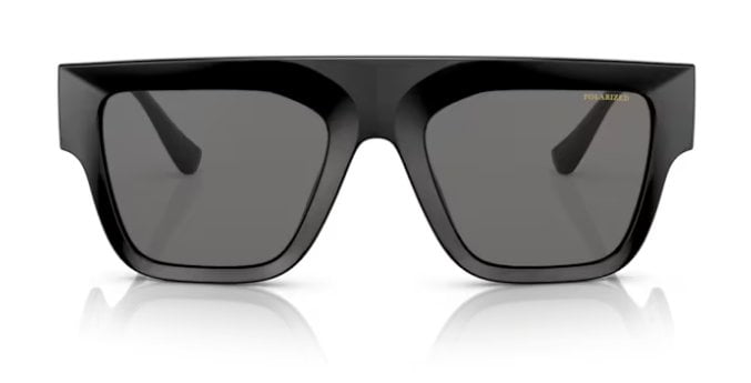Versace VE 4430U Plastic Unisex Rectangle Polarized Sunglasses Black 53mm Adult
