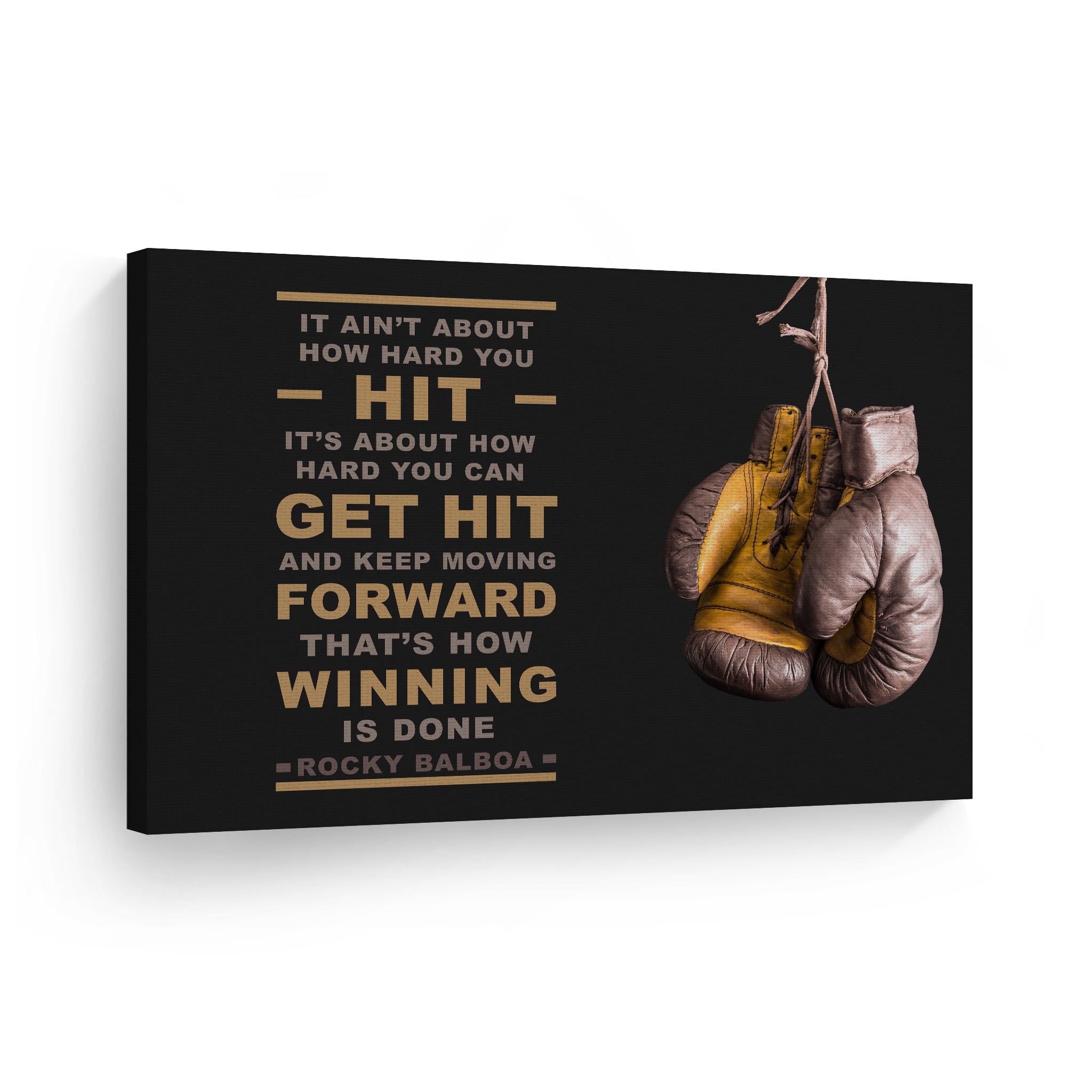 ROCKY BALBOA HIS QUOTES PICTURE PRINT FRAMED CANVAS WALL ART HOME DECORATION 