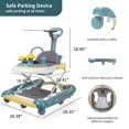 thumbnail image 4 of FACNOATIHN 5-in-1 Baby Walker, Musical Activity Push Walker with Detachable Awning Footrest, Adjustable Height, Green, 4 of 10