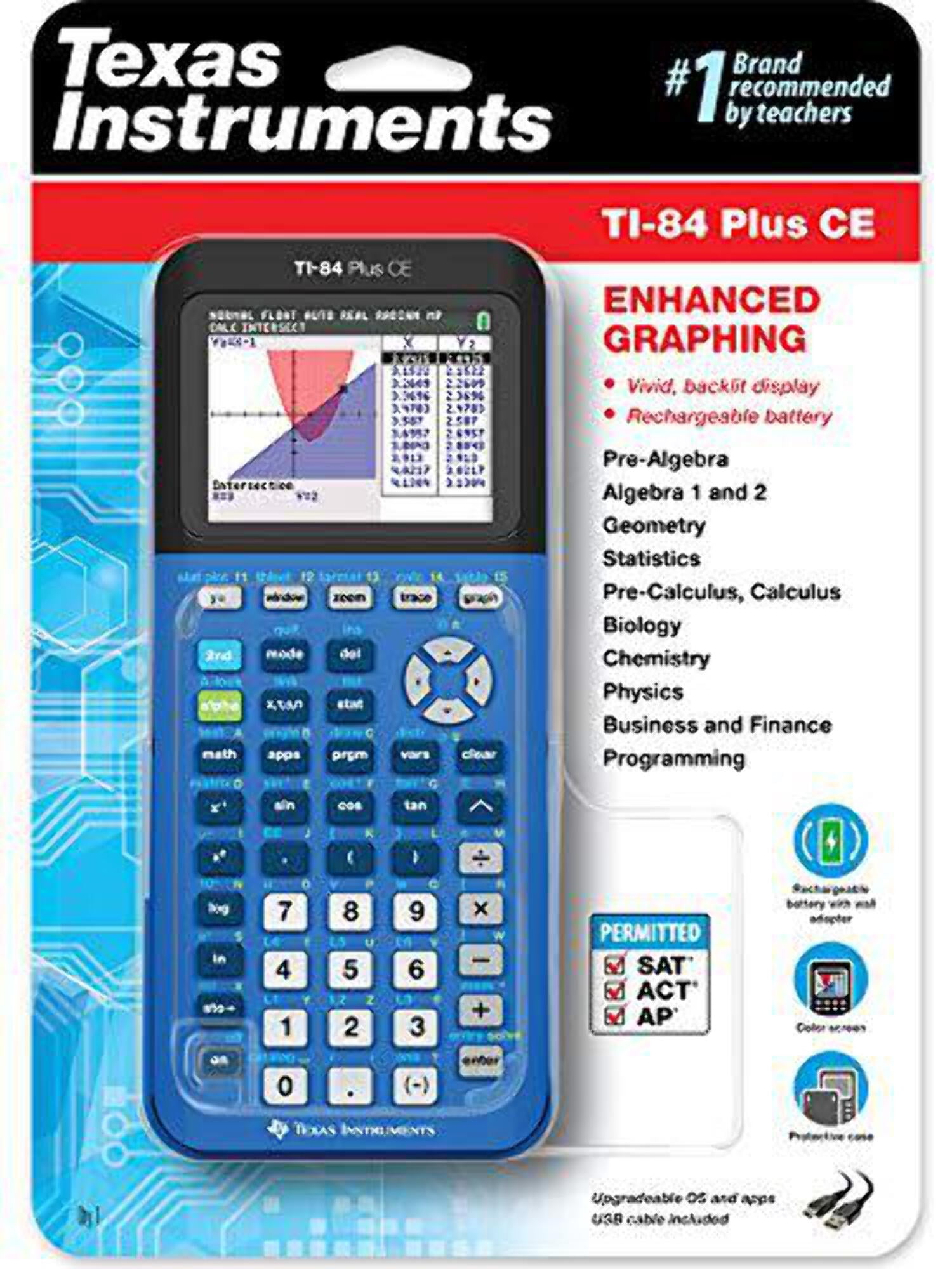 Texas Instruments Bionic Blue TI-84 Plus CE Color Graphing