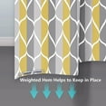 thumbnail image 4 of Gray Yellow Stall Half Fabric Shower Curtain W 36 x H 72, Waterproof Design and Polyester, Quick-Drying, Weighted Hem, Short Shower Curtains Set for Bathroom, Durable and Washable with 8 Hooks, 4 of 6