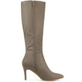 thumbnail image 3 of BLISSFUL STEP Women's Boots Faux Suede Knee High Pointy Toe Stiletto Heel Dress Boots Taupe 7.5, 3 of 7